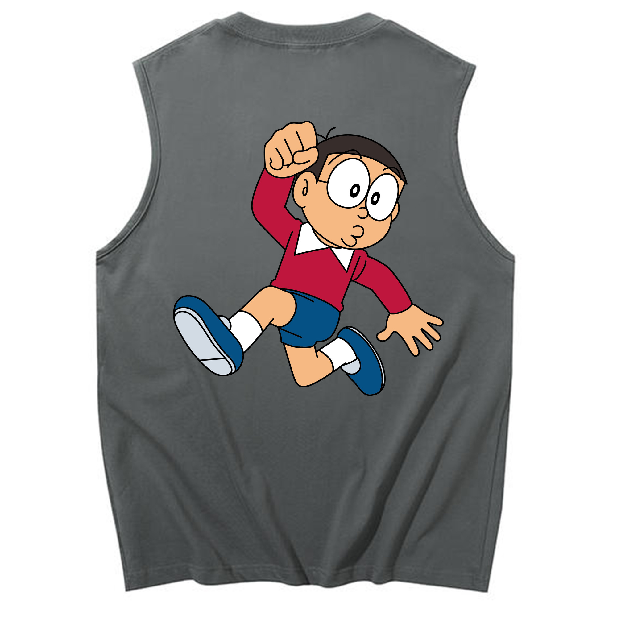 （画像用） ドラえもん 野比 のび太 Doraemon Nobita Nobi コットン100％タンクトップ（背面プリント）